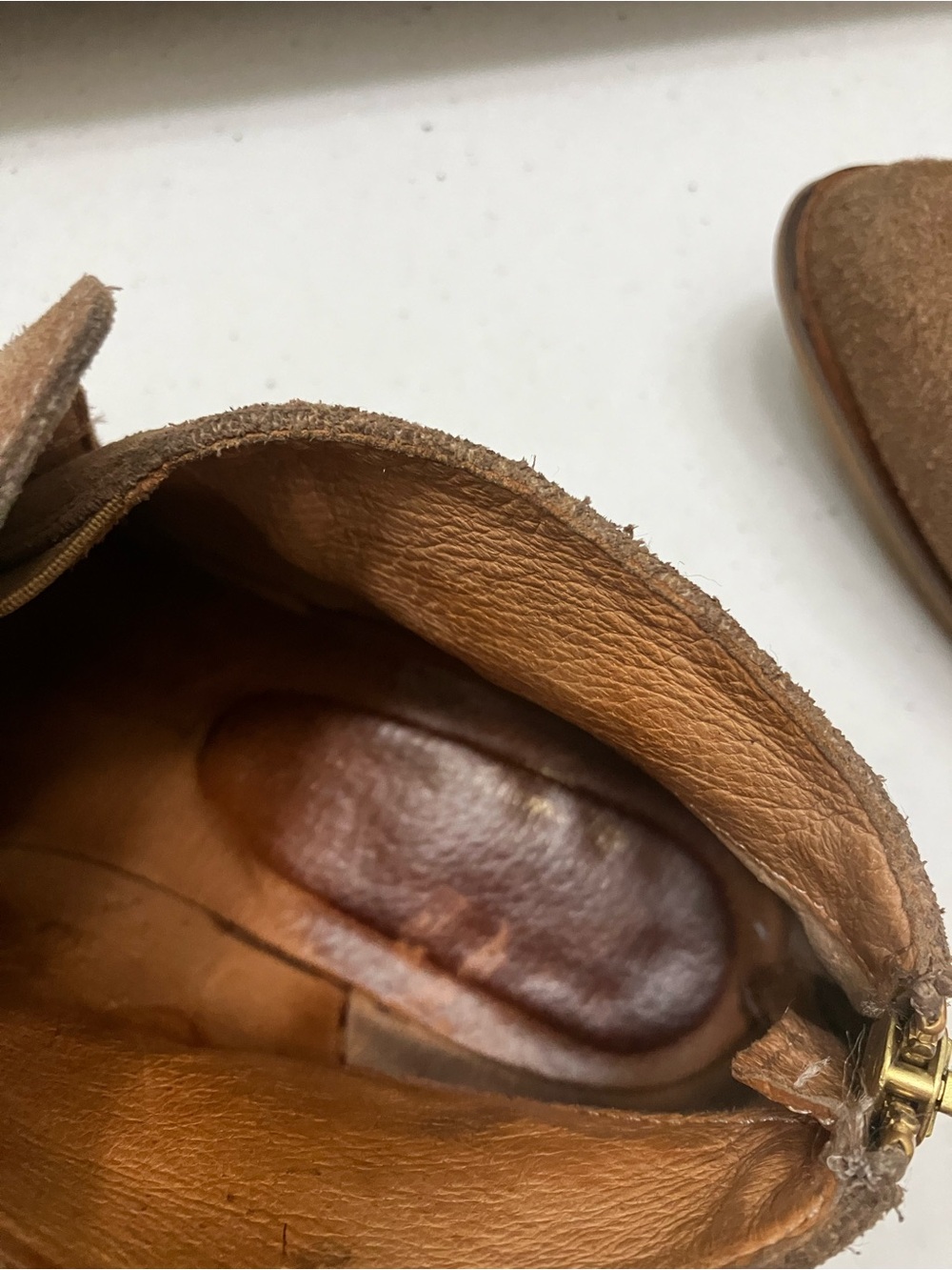 Made in Spain Genuine Brown Suede Ankle Boots Size 8 | Regular Width - Picture 6 of 9
